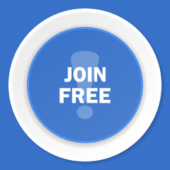 join free blue flat design modern web icon