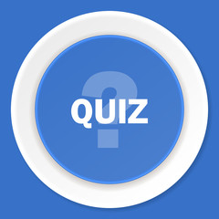 quiz blue flat design modern web icon