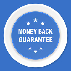money back guarantee blue flat design modern web icon