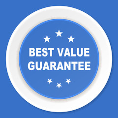 best value guarantee blue flat design modern web icon