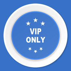 vip only blue flat design modern web icon