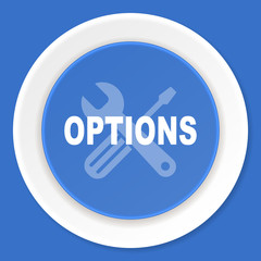 options blue flat design modern web icon
