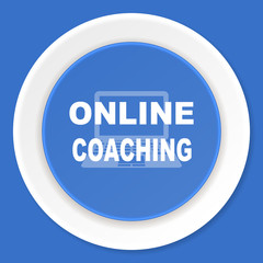 online coaching blue flat design modern web icon