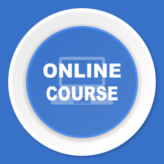 online course blue flat design modern web icon