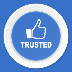 trusted blue flat design modern web icon