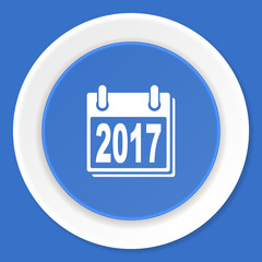 new year 2017 blue flat design modern web icon