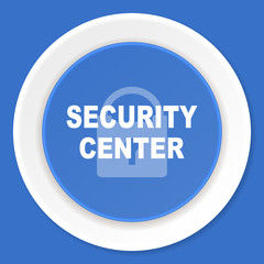 security center blue flat design modern web icon