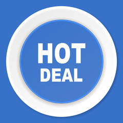 hot deal blue flat design modern web icon