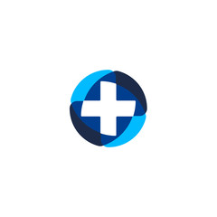 Vector isolated unusual colorful logo. Medic logo. Cross logo. Poly cross. Polygonal medic symbol. Medicine cross