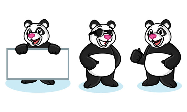 Panda Mascot Vector happy
