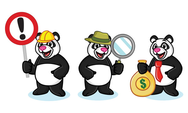 Panda Mascot Vector with money