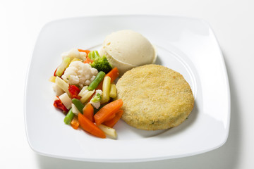 Vegetable patty with vegetables