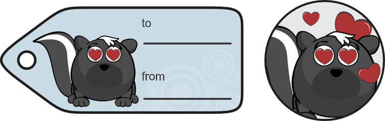funny skunk ball expression cartoon gift card in format 