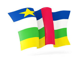 Waving flag of central african republic. 3D illustration