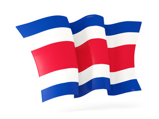 Waving flag of costa rica. 3D illustration