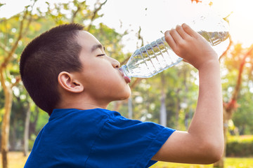 Boy drinking water
