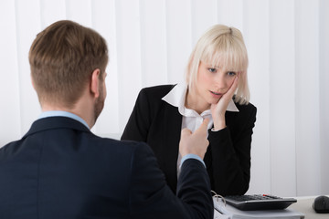 Boss Blaming Female Employee For Bad Results
