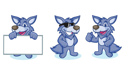 Wolf Mascot Vector happy