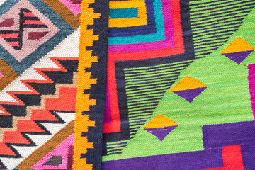 Close up peruvian fabric pattern