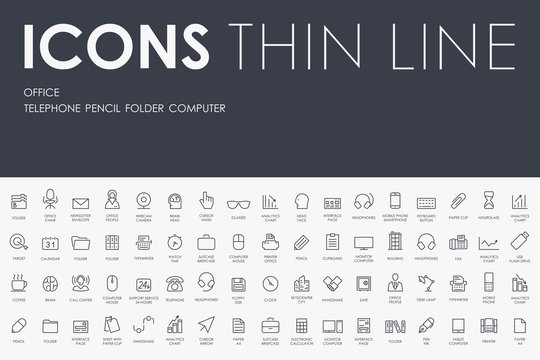 office Thin Line Icons