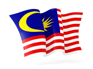 Waving flag of malaysia. 3D illustration