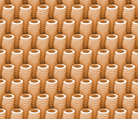 seamless brown abstract 3d background pattern made of strange tube objects