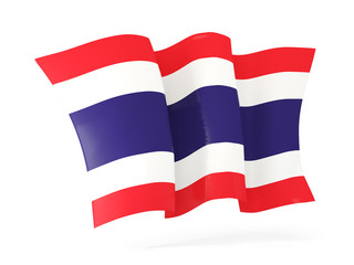 Waving flag of thailand. 3D illustration