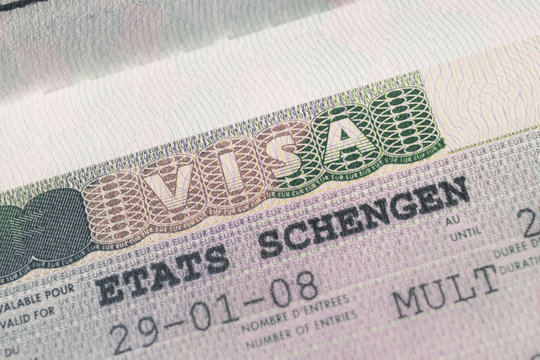 Passport stamp visa for travel concept background, Paris France