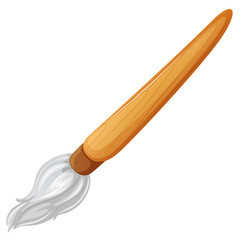 Paintbrush with wooden handle