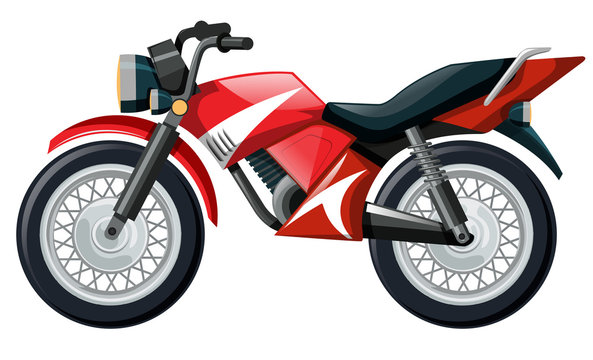 Motorcycle in red color