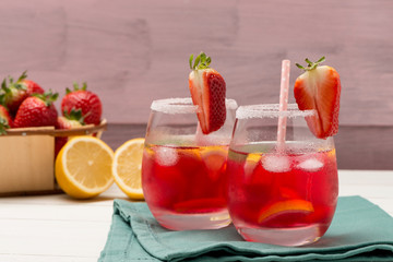 Cold strawberry drink