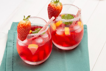 Cold strawberry drink