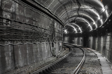 Empty subway tunnel