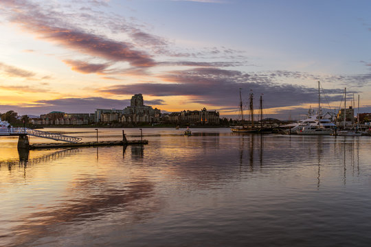 Victoria, British Columbia, Harbour, Sunset, Inner Harbour