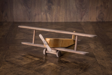 wooden aircraft toy