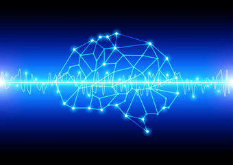 abstract brain mesh concept technology background. illustration