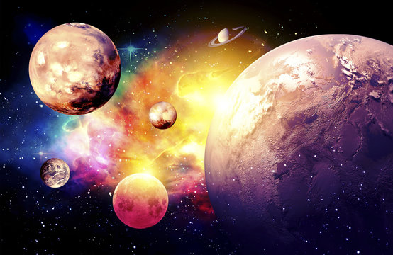 Fototapeta Planets Galaxy, the over light - Elements of this Image Furnished by NASA