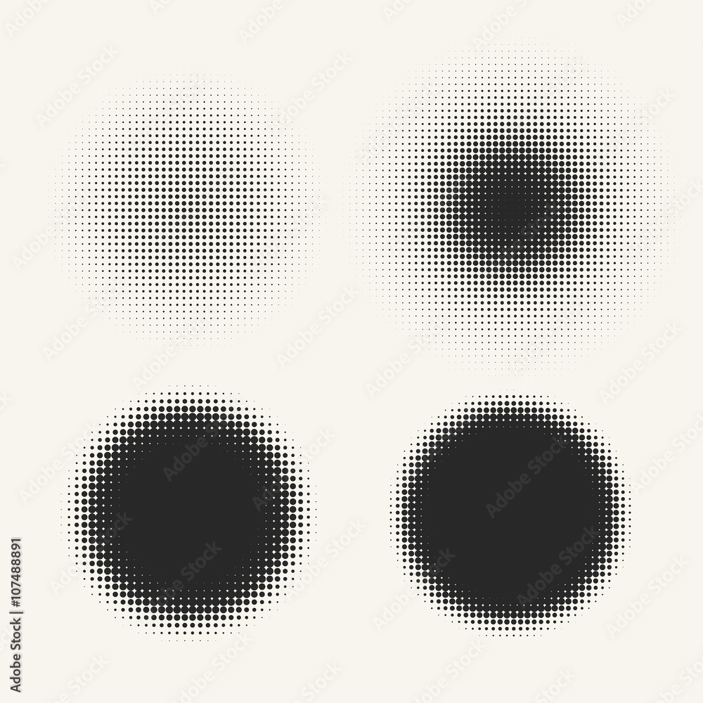 Poster Abstract circle shapes with space for text. Halftone design elem