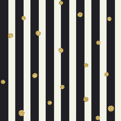 Fototapety  Chevron seamless pattern. Black bold lines and golden dots