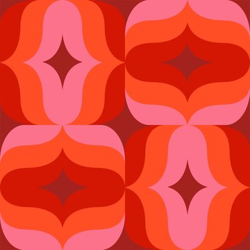 Muster Ornament endlos Retro 70er 70s Design Kachel Wand Tapete Papier Stoff Druck
