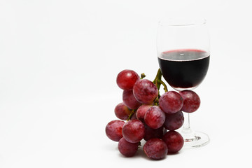 glass and red wine grape fruit 