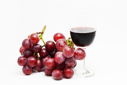 glass and red wine grape fruit 