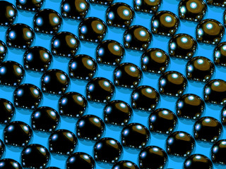 The color pattern of the balls with reflections 3D