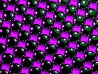 The color pattern of the balls with reflections 3D
