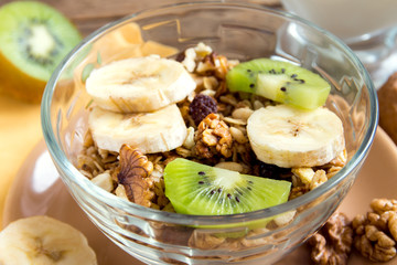 granola with fruits and nuts