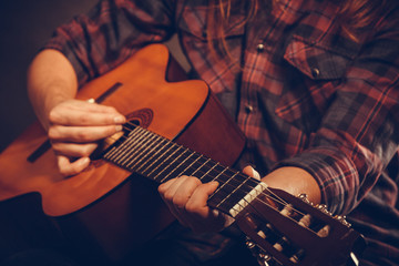 Obraz na płótnie Canvas Closeup on musical instrument.
