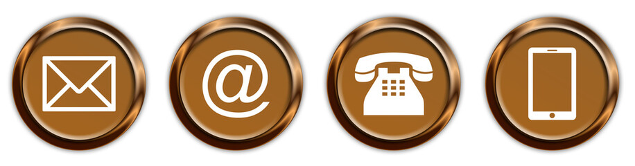 Contact icons set - mobile, phone, email, envelope