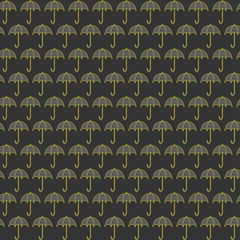 Fototapeta premium Umbrellas seamless pattern. Dark vector illustration