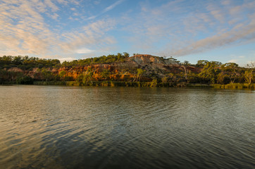 Fototapeta premium Scenic cliffs along Australian river at sunrise sunset