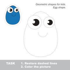 Funny egg shape to be traced. Vector trace game.